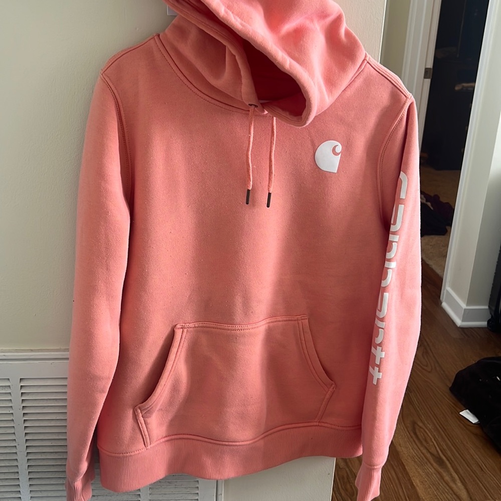 CARHARTT HOODIE SIZE LARGE IN GOOD CONDITION like a peach color